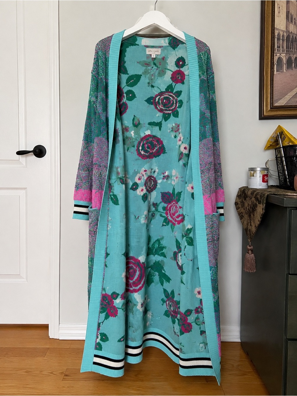 John + Jenn 100% Cotton Full-Length Statement Cardigan – Size Large - Picture 3 of 11
